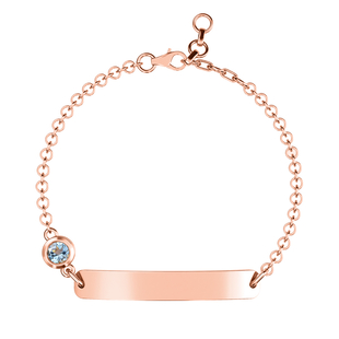 Espirito Santo Aquamarine Bracelet (Size 5 with 1 inch Extender) in Rose Gold Overlay Sterling Silver, Silver wt 5.00 Gms