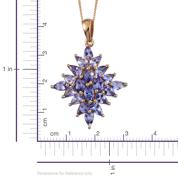 Tanzanite (Ovl) Pendant With Chain in 14K Gold Overlay Sterling Silver 4.000 Ct.