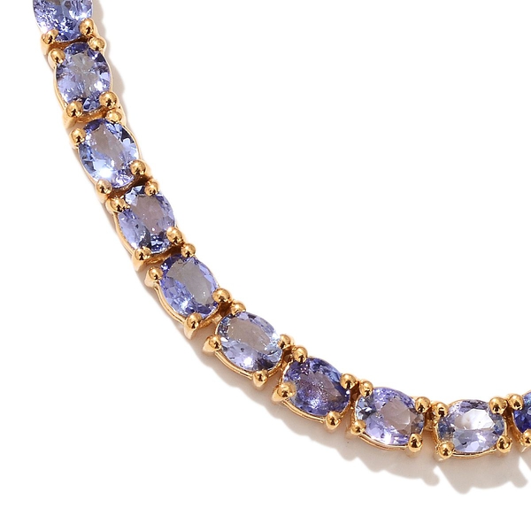 Tanzanite (Ovl) Necklace in 14K Gold Overlay Sterling Silver (Size 20) 25.250 Ct.