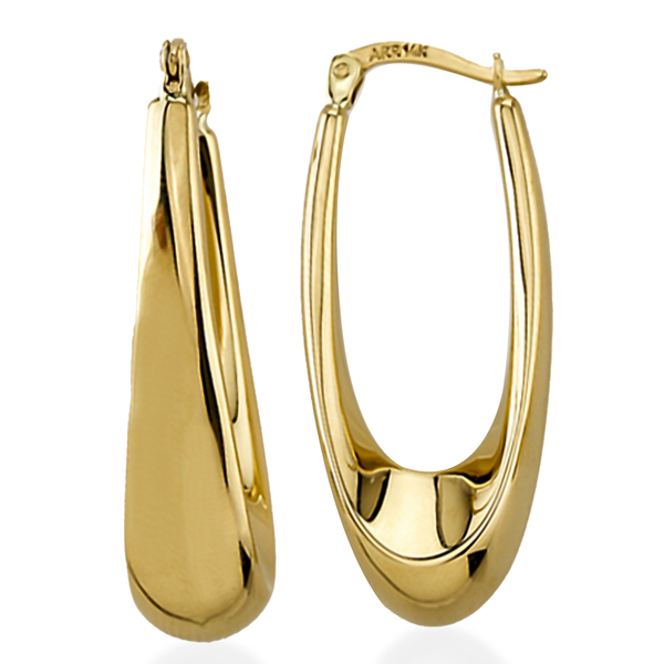 One Time Close Out Deal- 9K Yellow Gold Creole Hoop Earrings (With Clasp)