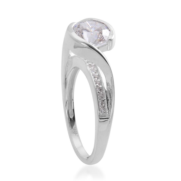 Lustro Stella - Sterling Silver (Rnd) Ring Made with Finest CZ 2.176 Ct.