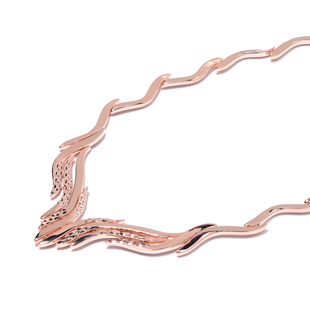 LucyQ Flame Collection Drip Necklace in Rose Gold Plated Sterling Silver 20 Inch with Extender