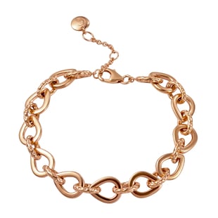 RACHEL GALLEY Vermeil Rose Gold Overlay Sterling Silver Bracelet (Size - 8 with Extender), Silver Wt