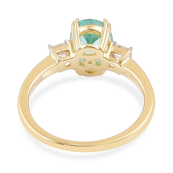 ILIANA 18K Yellow Gold AAA Boyaca Colombian Emerald (Ovl 1.35 Ct), Diamond (SI-G-H) Ring 1.720 Ct.Size O