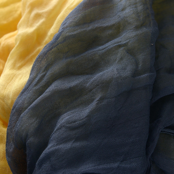 100% Modal Yellow, Grey and Multi Colour Ombre Scarf (Size 170x100 Cm)