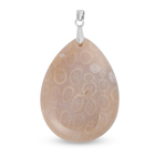 Fossil Coral Pendant in Rhodium Overlay Sterling Silver 87.10 Ct.