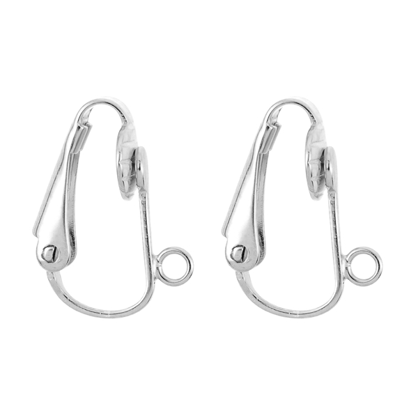 Rhodium Overlay Sterling Silver Clip On Earrings Converter - For Lever Back