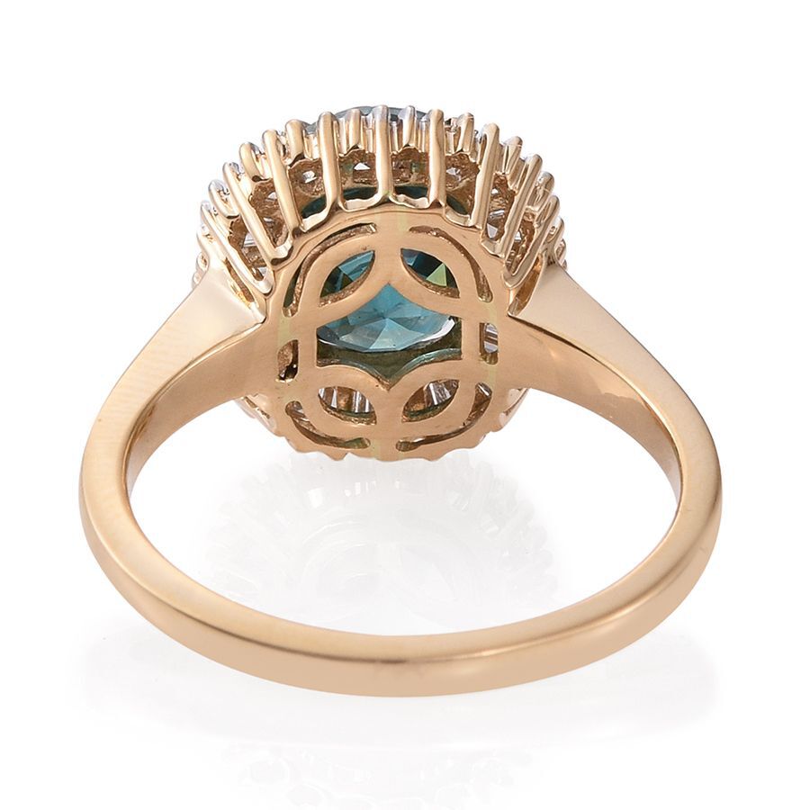 One Off- ILIANA 18K Y Gold Very Rare AAAA Natural Cambodian Ratnakiri Blue Zircon (Cush 6.00 Ct), Diamond Ring 6.500 Ct.