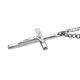 NY Close Out Deal- Crucifix Pendant With Figaro Necklace (Size - 24) in Silver Tone