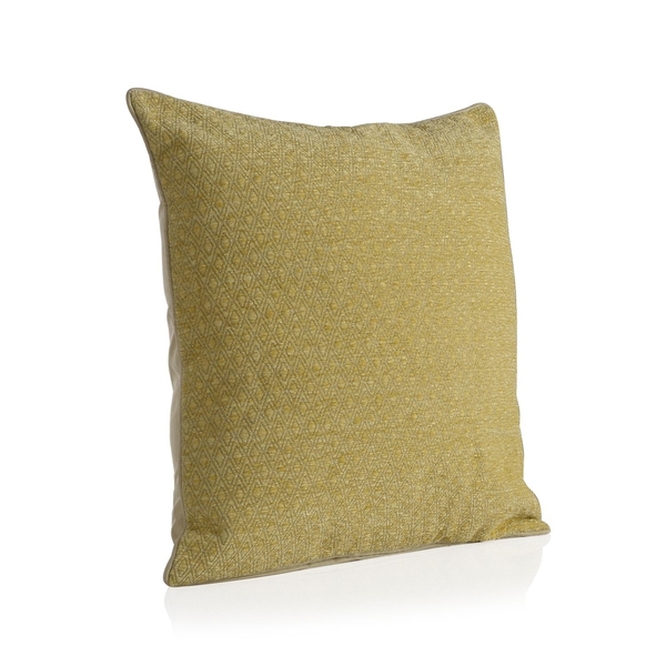 Diamond Pattern Yellow Colour Cushion (Size 43x43 Cm)