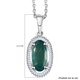 Grandidierite and Diamond Pendant with Chain (Size 18) with Lobster Clasp in Platinum Overlay Sterling Silver 2.32 Ct.