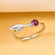 Rhodolite Garnet Ring in Platinum and Yellow Gold Overlay Sterling Silver