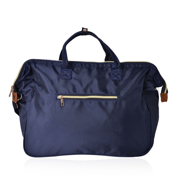 One Time Deal-Classic Dark Navy Unisex Large Travel Bag with Adjustable Shoulder Strap (Size 44X34X19 Cm)