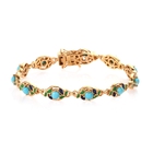 Arizona Sleeping Beauty Turquoise Bracelet (Size 7) in 14K Gold Overlay Sterling Silver 3.500 Ct, Si