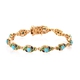Sleeping Beauty Turquoise Line Bracelet 1 Row in 14K Gold Overlay Sterling Silver 3.50 ct,  Sliver W