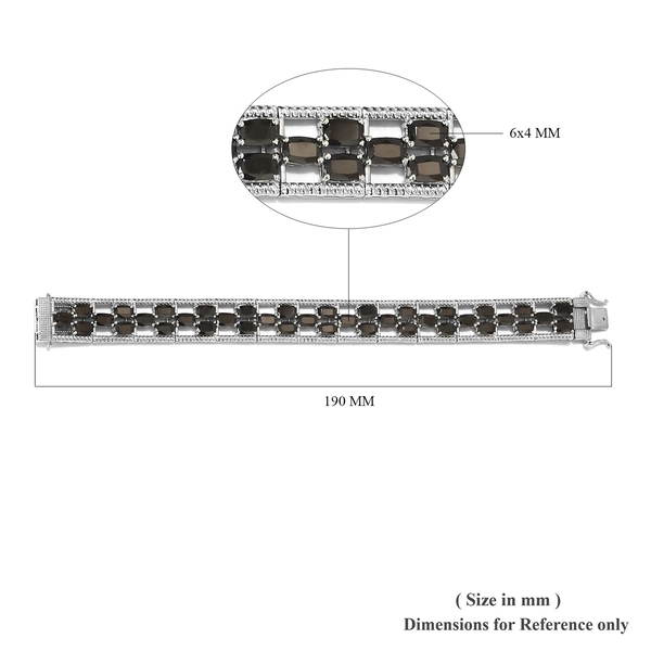 Elite Shungite Bracelet (Size 7.5) in Platinum Overlay Sterling Silver 15.00 Ct, Silver wt 28.90 Gms