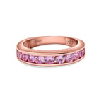 Pink Sapphire Half Eternity Band Ring (Size J) in Rose Gold Overlay Sterling Silver 1.00 Ct
