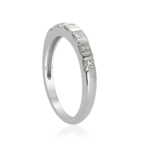 RHAPSODY 950 Platinum IGI Certified Diamond (Sqr) (VS-F) Band Ring 0.500 Ct.