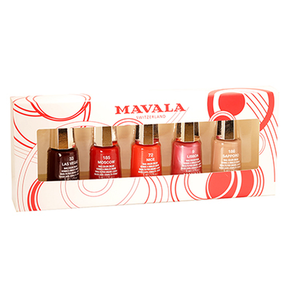 Mavala - Set of 5 Classic Nail Polish 5ml- Las Vegas 033, Moscow 185, Nice 072, Lisboa 009, Sapporo 186