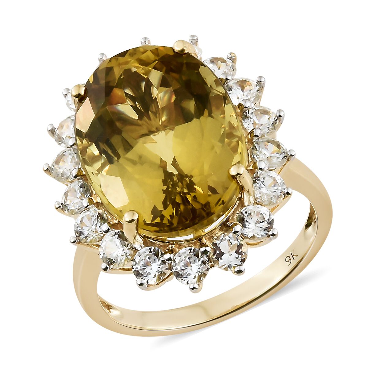 Collectors Edition- 9K Yellow Gold Very Rare Size Madagascar Canary Apatite (Ovl 12.50 Ct), Natural 