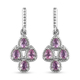 Pink Sapphire Dangling Earrings (with Push Back) in Platinum Overlay Sterling Silver 1.36 Ct.
