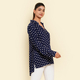 TAMSY 100% Viscose Polka Dot Pattern Long Sleeve Shirt (Size L, 16-18) - Blue