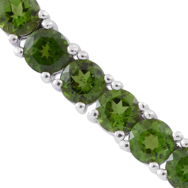 Exclusive Edition- Chrome Diopside (Rnd) Necklace (Size 17.5) in Rhodium Plated Sterling Silver 28.00 Ct. Silver Wt 27.70 Gms Number of Gemstone 103