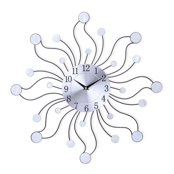Floral Shell Studded Wall Clock (Size 50x50x4.5 Cm)