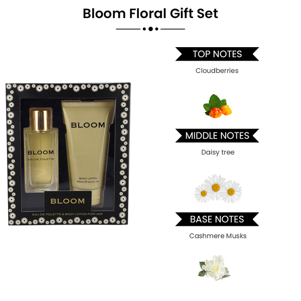 Bloom Floral Gift Set (Incl. Eau De Toilette - 100ml & Body Lotion - 125ml)