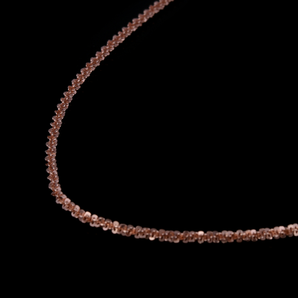 Rose Gold Overlay Sterling Silver Twisted Rock Chain (Size - 30) with Lobster Clasp