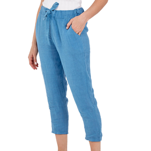NOVA of London Linen Trousers in Blue (Size 8 -14)