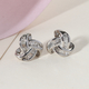 Diamond Triple Knot Stud Earrings (with Push Back) in Platinum Overlay Sterling Silver 0.25 Ct.