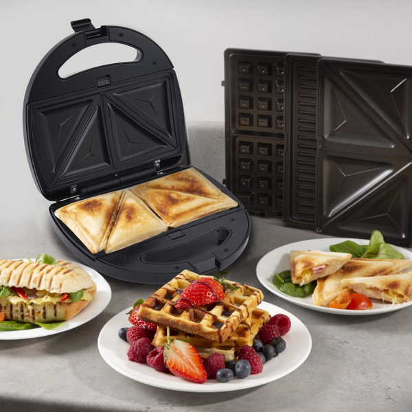 Homesmart 3 in1Toastie Maker with Detachable Waffle & Griddle Plates - 750W