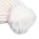 Chenille Cable Ladies Bobble Knit Hat - Cream