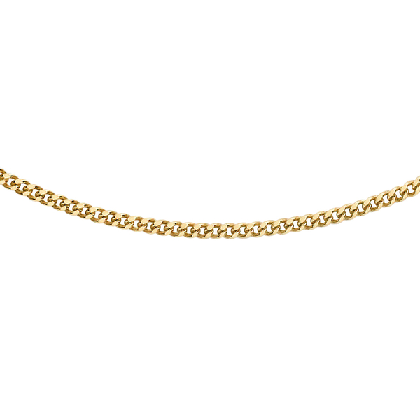 JCK Vegas Collection 9K Yellow Gold Diamond Cut Curb Adjustable Chain Size 20 Inch.