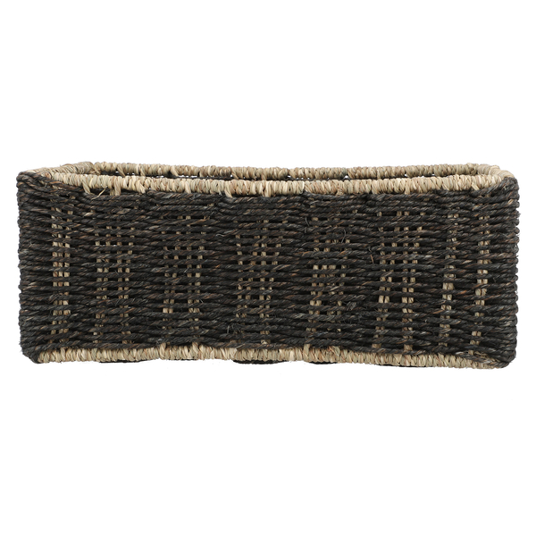 Handcrafted Sabai Grass Towel Basket (Size 30x24x11 Cm) - Black