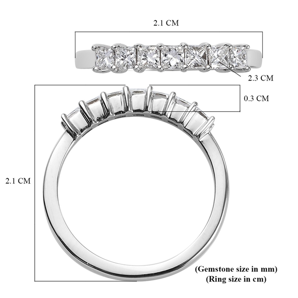 RHAPSODY 950 Platinum IGI CERTIFIED Diamond (Sqr) (E-F/ VS) Ring 0.50 Ct.