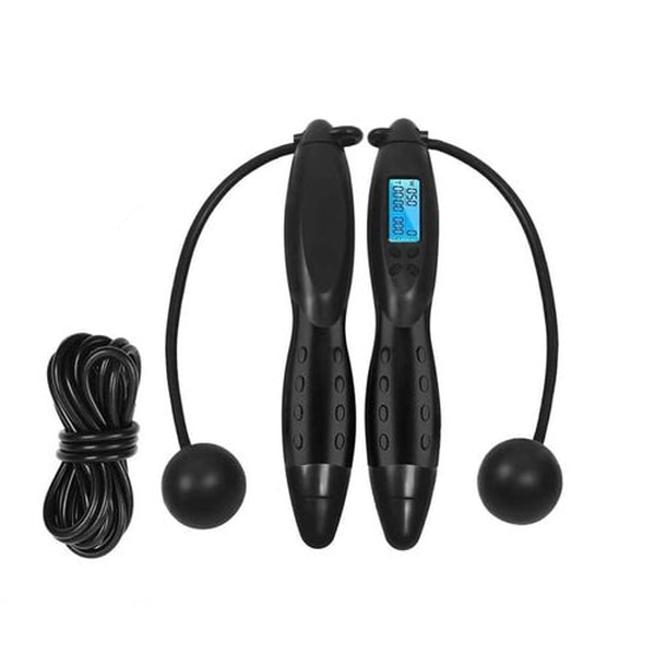 Electronic Counting Skipping Rope in Black