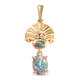 Ethiopian Welo Opal and Natural Cambodian Zircon Pendant in Yellow Gold Overlay Sterling Silver 1.27
