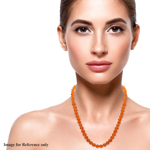 Natural AIG Certified Baltic Amber Necklace (Size - 24) in Rhodium Overlay Sterling Silver with Magentic Lock 185.00 Ct.