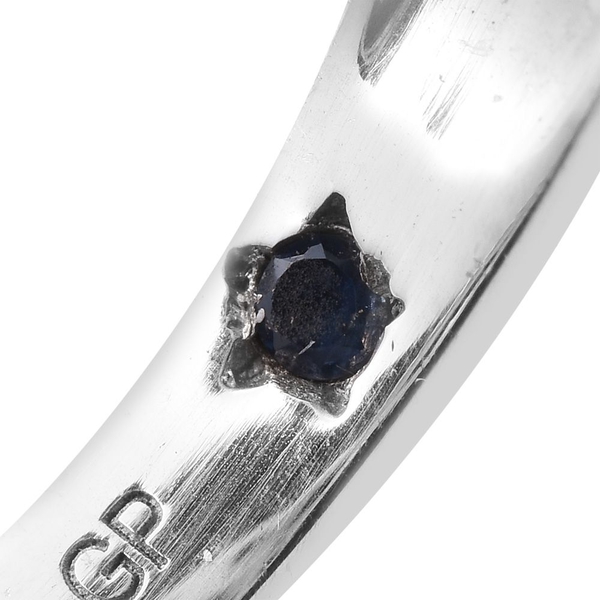 GP Peacock Quartz (Ovl), Kanchanaburi Blue Sapphire Ring in Platinum Overlay Sterling Silver 10.250 Ct.