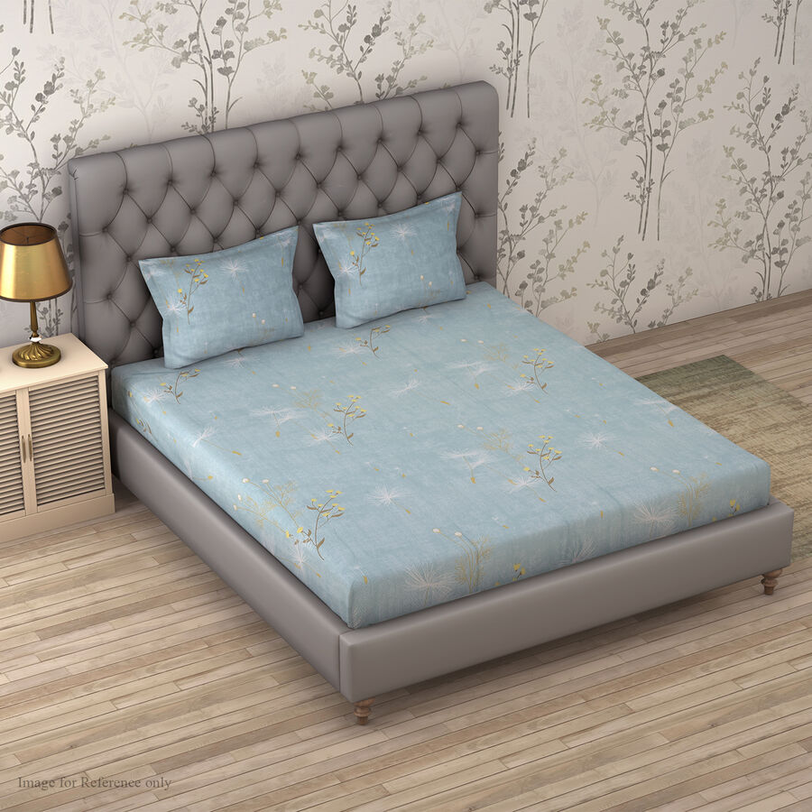 Set of 4 Floral Printed Sheet Set Flat, Fitted Sheet and ...