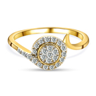 RACHEL GALLEY Embrace Collection - 9K Yellow Gold SGL Certified Diamond (I1/G-H) Ring (Size P) 0.20 Ct