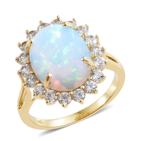 Extremely Rare Size 9K Yellow Gold AA Ethiopian Welo Opal (Ovl 16X12 mm 2.850 Ct), Natural Cambodian