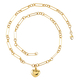 9K Yellow Gold Figaro Necklace With Heart Charm (Size - 18), Gold Wt. 8.87 Gms