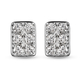 Lustro Stella Rhodium Overlay Sterling Silver Stud Earrings (with Push Back) Made with Finest CZ 2.5