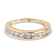 Lustro Stella 9K Yellow Gold Half Eternity Ring Made with Finest CZ 1.60 Ct.