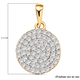 White Diamond  Cluster Pendant in 14K Gold Overlay Sterling Silver  0.976  Ct.