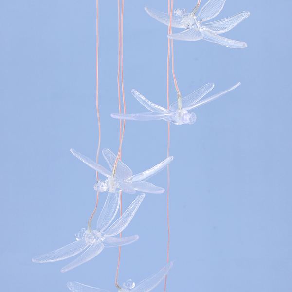 Solar White Dragonfly LED Wind Chime (Size 65x12.5 cm)