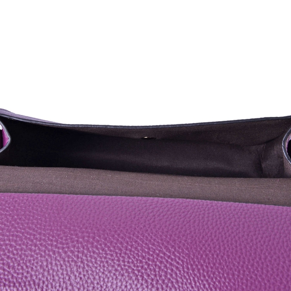 Purple Colour Crossbody Bag with Chain Strap (Size 21x14x4 Cm)